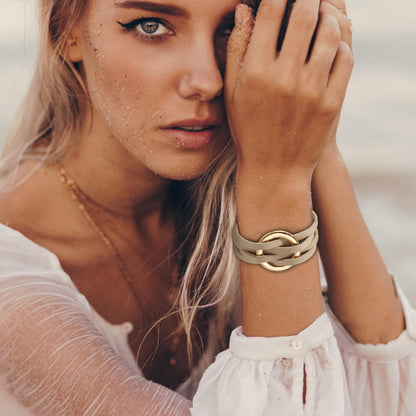 Long tiantian Leather Cuff Wrap Bracelet Blue Bracelets for Women Circle Charm Bangle Boho Multilayer Stackable Jewelry