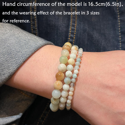 CHCCOYE 6mm Natural Healing Gemstone Bracelet Handmade Yoga Stretch Elastic Bracelet Stress Relief Crystal Jewelry for Men and Women (6mm, Mulitcolor Amazonite)