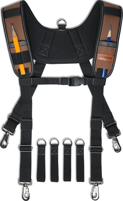 WELKINLAND Heavy Duty Tool Belt Suspender, Comfy Padded Tool Belt Suspender, Fully-Adjustable Tool Bag Suspenders, RipStop Suspenders For Tool Belt, Tool Belt Suspenders For Men/Carpenter
