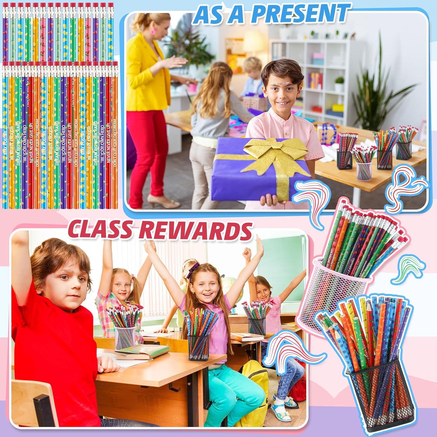 60 Pcs Scented Pencils Bulk for Kids Inspirational Motivational Cute Fun Fruit Wood Smelly Graphite Pencils with Erasers for School Classroom Office Students Girls Boys Gifts Supplies