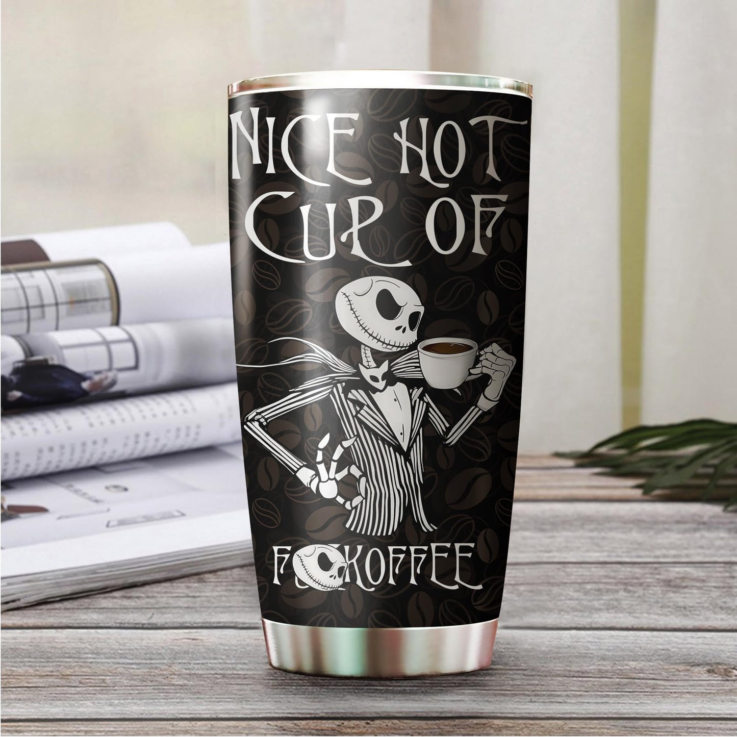 Christmas Gifts for Cartoon Lovers, Nice Hot Cup Of A Nightmare Before Coffee, Jack Nightmare Before Coffee Tumbler with Lid, Skeleton Mug, Christmas Movie Cup, Birthday Gifts for Movie Lovers