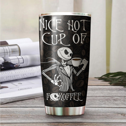Christmas Gifts for Cartoon Lovers, Nice Hot Cup Of A Nightmare Before Coffee, Jack Nightmare Before Coffee Tumbler with Lid, Skeleton Mug, Christmas Movie Cup, Birthday Gifts for Movie Lovers
