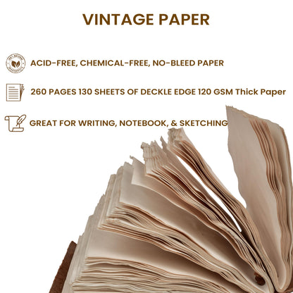 LEATHER VILLAGE Handmade Leather Bound Floral Embossed Journal for Women | 260 Pages Blank of Vintage Paper Writing, Sketchbook, Notebook - Rustic Brown - 7X5 Inches
