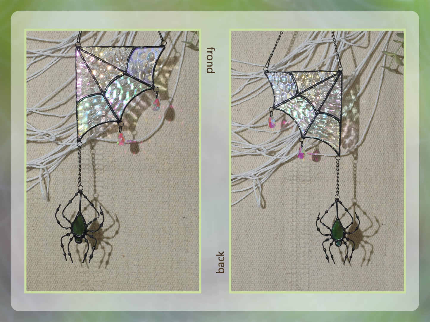 Velasyart Stained Glass Spider Web Suncatcher - Gothic Window Suncatcher Decor