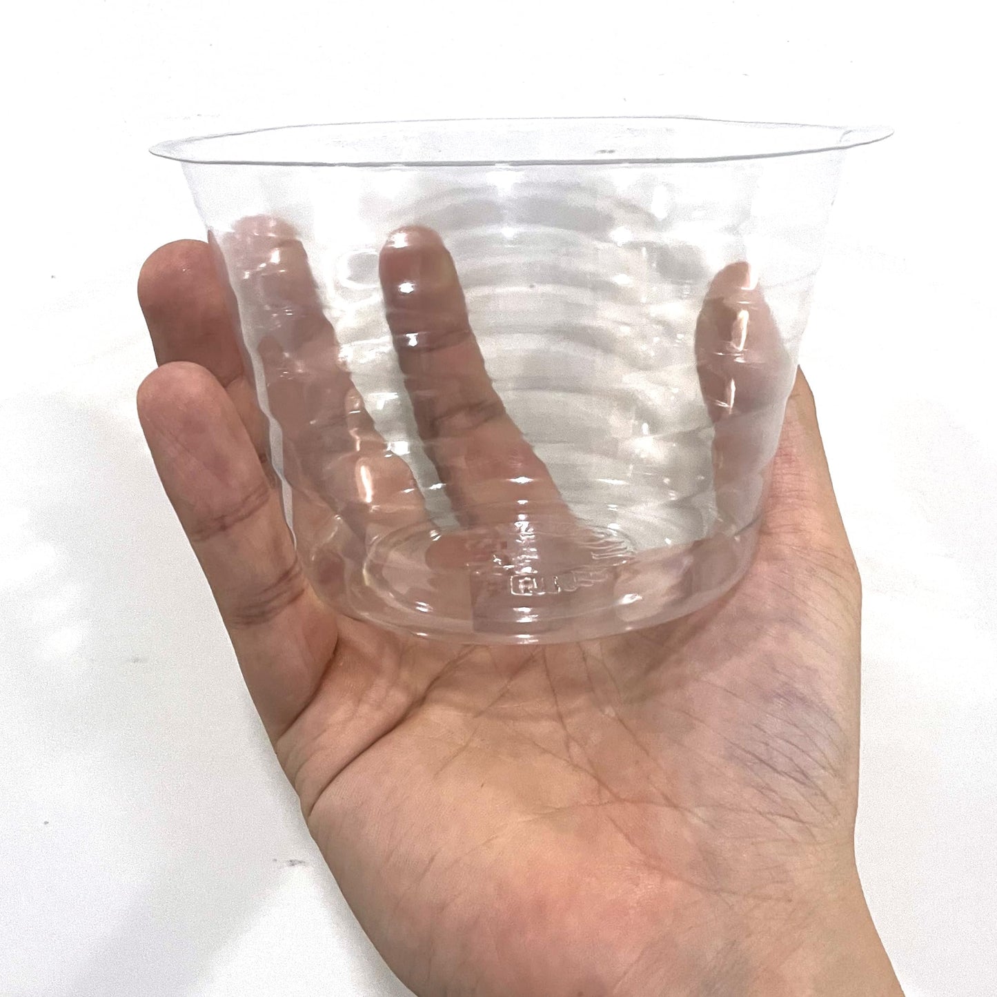 MECCANIXITY Plant Pot Saucer 5 Inch Plastic Round Flower Drip Tray for Indoor Outdoor, Clear Pack of 20