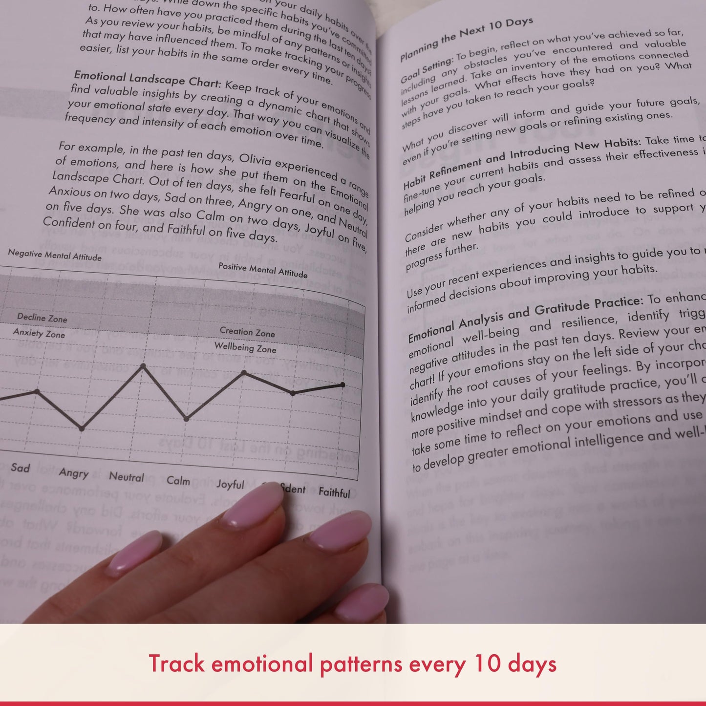 Daily Gratitude, Goal Setting & Habit Tracker Journal for Women & Men with 9-Point Emotional Wellness Scale — iAmEvolving™ 288-Page Hardcover Personal Growth Planner (Black Cover)