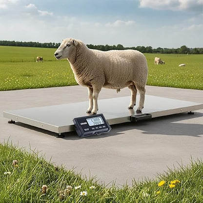VEVOR Digital Shipping Scale, 0.1 lbs High Accuracy, 660 lbs Postal Scale with LCD Display, Hold/Tare Function & AC/DC Power Supply, Fit for Packages, Postage, Luggage, Battery & Adapter Included