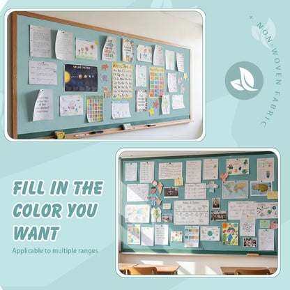 Breling 16 inch x 80 ft Fabric Bulletin Board Roll for Classroom Waterproof Non-Woven Fabric Background Roll Anti-Wrinkle Bulletin Board Background for Back to School Wall Decor DIY Craft(Teal)