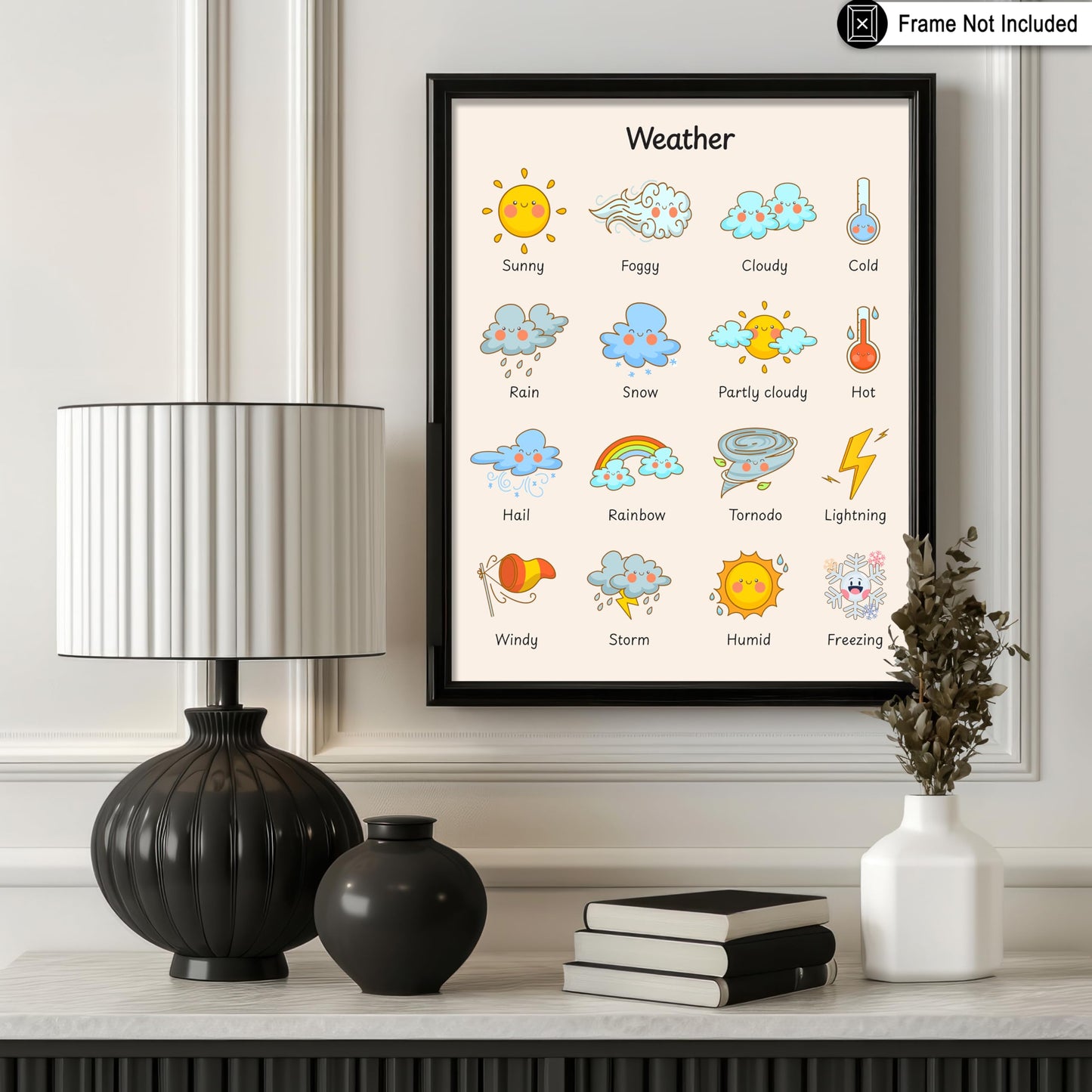 Poster Master Weather Poster - Educational Print - Learning Materials Art - Climate Art - Gift for Kids, Students & Teacher - Wall Decor for Playroom, Classroom or Library - 8x10 UNFRAMED Wall Art