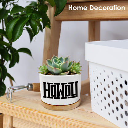 ROXMART Howdy Western Plant Pots, Western Gifts for Women Men Succulent Planters, Retro Southwestern Cowboy Cowgirl Ceramic Plant Flower Pots for Home Office Desk Table Shelf(No Plants)