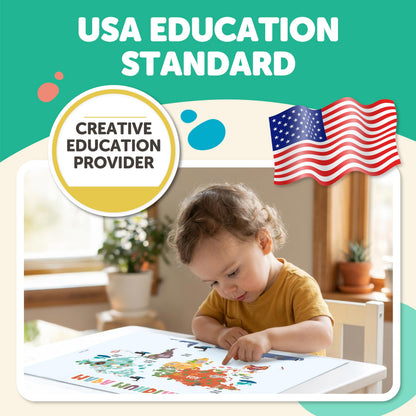 EXCOOL CLUB 16 Laminated Boho Educational Posters For Toddlers - Toddler Learning Posters For Kids, Homeschool Kindergarten Classroom Must Haves, Abc Number Chart Prek Classroom Decor