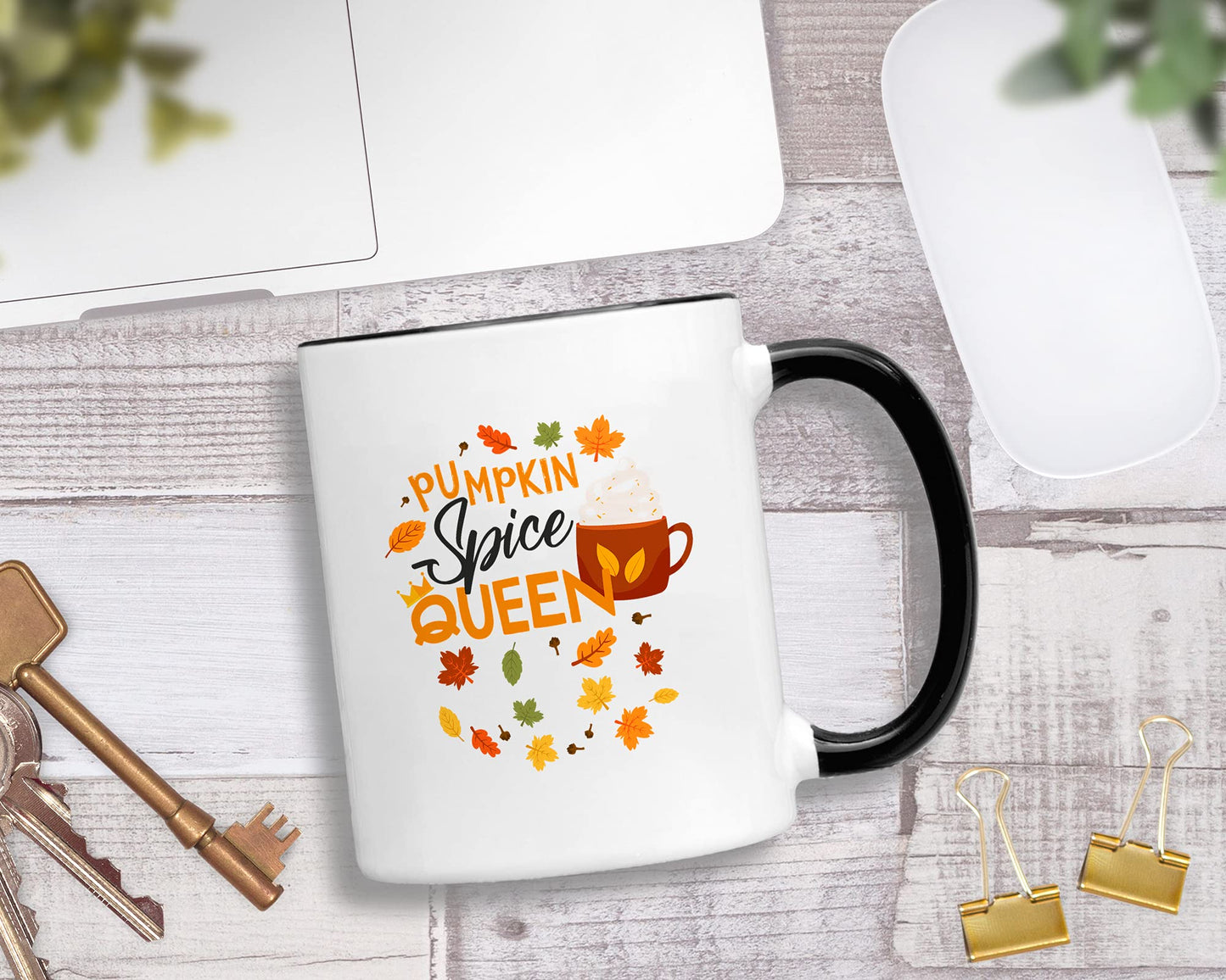Casitika Halloween Coffee Mug. Pumpkin Spice Queen 11 Oz Coffee Mug. Fall/Autumn Cup For Friend Or Coworker.
