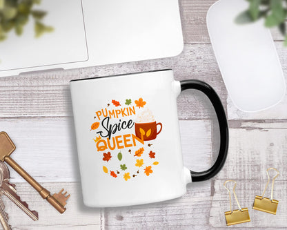 Casitika Halloween Coffee Mug. Pumpkin Spice Queen 11 Oz Coffee Mug. Fall/Autumn Cup For Friend Or Coworker.