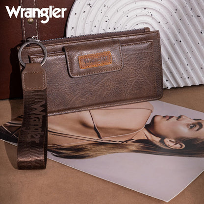 Montana West X Wrangler Minimalist Wallet Women Card Cases & Money Organizers Wristlet with Wallet Large Clutch with Coin Purse Smooth Zipper and Rfid Lining