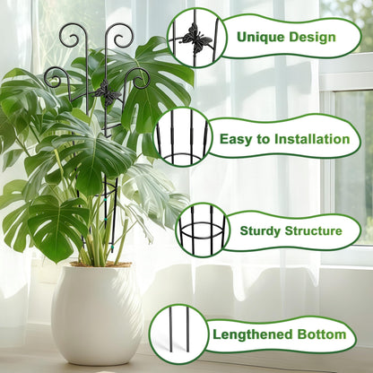 Coomin 32.6in Monstera Plant Support for Indoor Plants, 2P Trellis for Climbing Plants Indoor, Plant Climber Stakes for Potted Plants