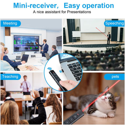 （4 Units） Wireless Presenter Remote, Presentation Clicker with Hyperlink & Volume Remote Control PowerPoint Office Presentation Clicker for Keynote/PPT/Mac/PC/Laptop