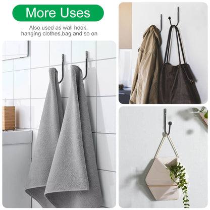 Curtain Holdbacks, 6pcs Curtains Holder Wall Mounted Drapery Tiebacks Retro Window Hook for Home Decor, Matte Black