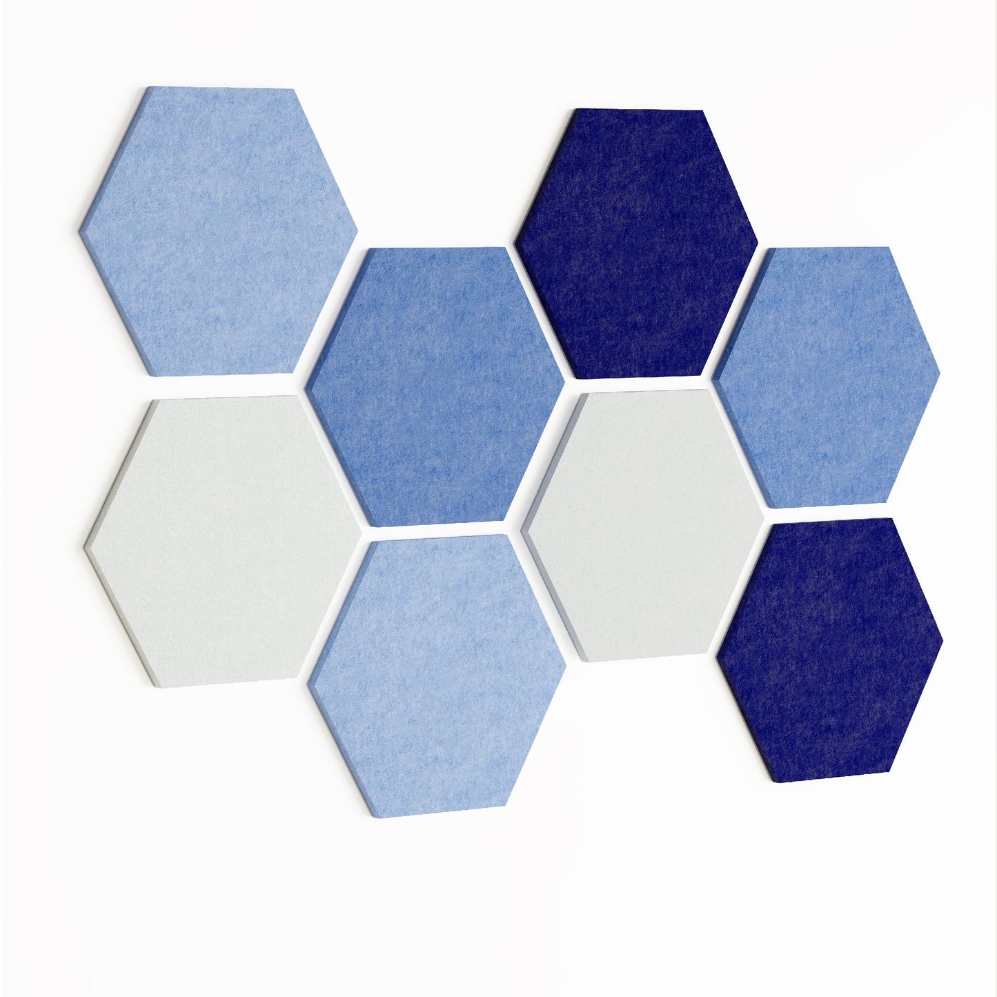 Uoisaiko 8 Pack Hexagon Felt Bulletin Board Tiles - 12" Large Thick Pin Board for Walls with 30 Push Pins, DIY Boards for Office Home School Decor, Aesthetic Hex Cork Board Alternative