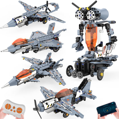 Ansnibe STEM Robot Building Set, 5-in-1 Remote & APP Controlled Robot Toys for Kids Ages 6-16, 334 Pcs DIY Building Blocks Engineering Science Educational Kit, Birthday Gift for Boys Girls