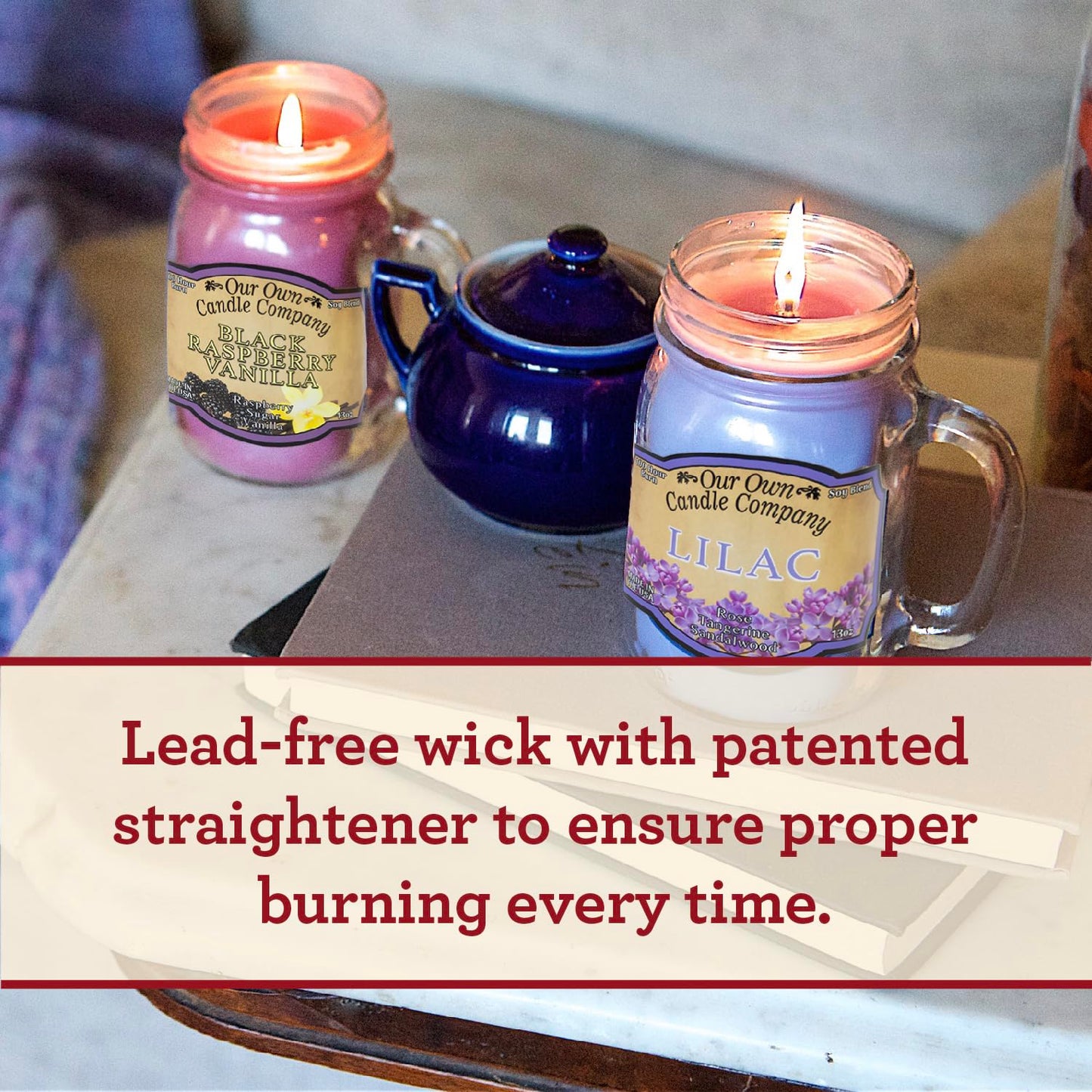 Our Own Candle Company, Peppermint Twist Scented Mason Jar Candle, 100 Hour Burn Time, 13 Ounces