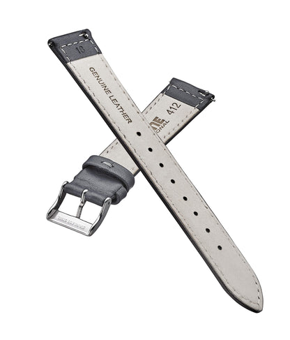 STUNNING SELECTION ALPINE flat Stitched Genuine Leather Watch strap with Quick Release Spring Bars - Grey - 14 mm