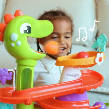 Move2Play, Air-Powered Dinosaur Ball Popper | 30+ Songs, Sayings, & Lights | Baby & Toddler Toys Ages 6 7 8 9 10 12+ Months | Boy & Girl Gift for 1, 2+ Year Olds | Birthday Present