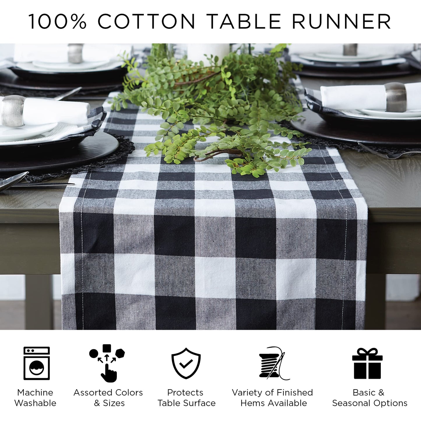 DII Halloween Party Tabletop Decor, Reusable & Machine Washable Cotton Fabric, Table Runner, 14x72, Creepy Haunted House