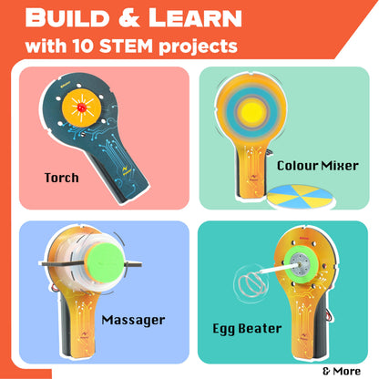 Butterfly EduFields STEM Kit 10-in-1 Science Experiments & Projects for Kids Ages 5-12 | Engineering Building Toy, Electronic Motor Robot Craft for Boys & Girls, Outdoor Summer Gift