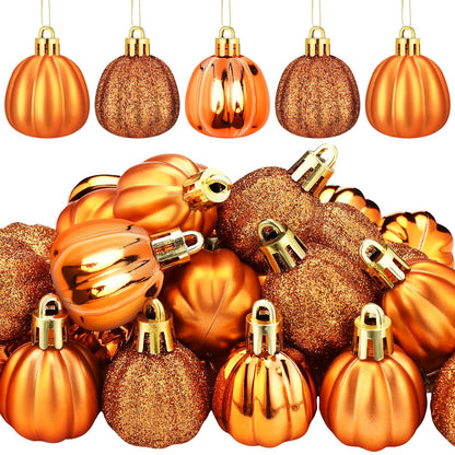 Colingmill 36 Pcs Fall Tree Ornaments Pumpkin Hanging Ornaments Thanksgiving Fall Decorations Mini Pumpkin Ball Decorations Farmhouse for Small Tree Autumn Home Halloween Party(Cute,Pink)