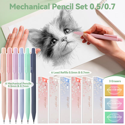 DazSpirit 61 PCS Aesthetic School Supplies with Cute Pencil Case, Pastel No Bleed Highlighters, Gel & Erasable Pens, Mechanical Pencils, Refills, Complete Essentials Stationery Kit for Students, Green