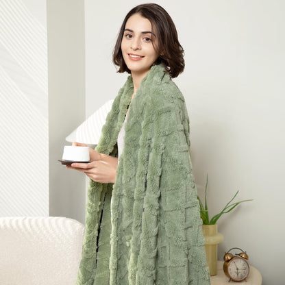 Aganear Flannel Throw Blanket - Cozy Soft Lightweight Fuzzy Blanket for Women Portable Throw Blankets for Couch, Warm Present for Birthday, Christmas, Halloween, Housewarming(50"x60", Sage Green)