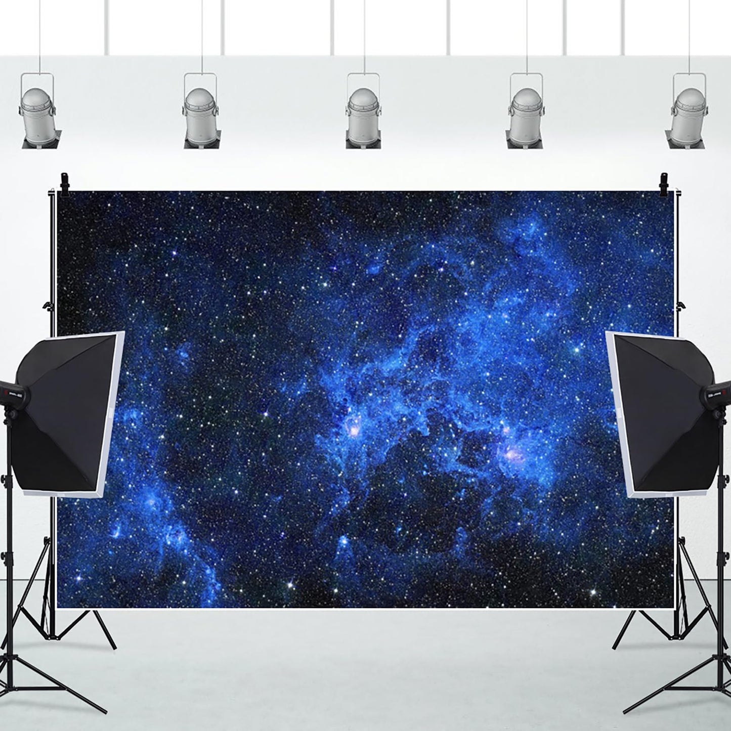 Renaiss 7x5ft Night Sky Star Backdrop Starry Galaxy Planet Theme Photography Background Boy Girls Birthday Party Decorations Banner Science Fiction Universe Photo Booth Studio Supplies Props