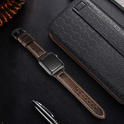 HUAFIY Leather Band Compatible for apple Watch Bands 42mm 44mm 45mm46mm49mm 38mm 40mm 41mm,Genuine Leather Watch Wristband for iWatch Ultra 3 2 1,Series 11/10/9/8/7/6/5/4/3/2/1