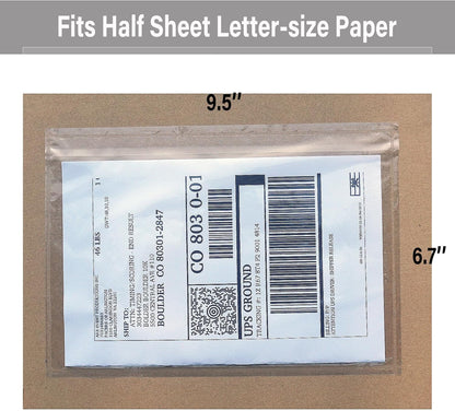 (1200 Pack) BEUYI Clear 9.5'' x 6.7'' Packing List Envelopes, Adhesive Shipping Label Pouches/Sleeves, Easily Fits Half of Letter-Size Paper