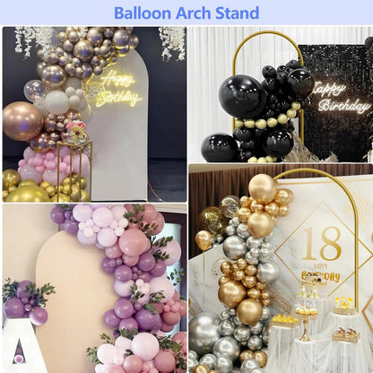 Metal Arch Backdrop Stand and Cover Set 6 ft, Wedding Arch Stand with White Cover for Party, Birthday, Wedding, Bridal Shower, Baby Shower (White, 6 ft)
