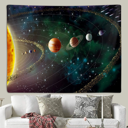 Outer Space Planet Tapestry, Universe Galaxy Solar System Earth Art Tapestries Wall Hanging for Kids Men Bedroom College Dorm Living Room Office Science Decor 60X40", Cool Hippie Blanket Poster
