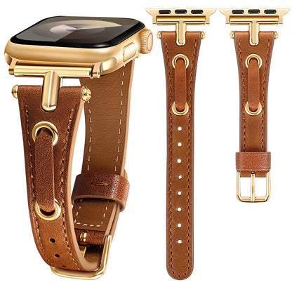 Brown Black Leather Band Compatible Apple Watch Gold Strap Women 38mm 40mm 41mm 42mm 44mm 45mm 46mm 49mm,Dressy Silver Slim Thin White Wristband for iPhone Watch Band Series 10 9 8 7 6 5 4 3 2 1 SE (Ultra 1 2)