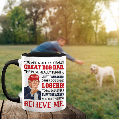 Viberty Dog Dad Fathers Day Gift - Dog Dad Gifts For Men - DogFather Gifts - Pet Lover Owner, Fur Papa Present Idea - Christmas, Birthday Gifts for Pet Lovers - Ceramic Mug 11 Oz