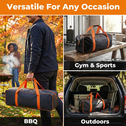 Grill Tool Storage Bag, 24" x 8" x 8" Large Capacity BBQ Accessory Storage, Heavy-Duty Utensil Grill Accessories Organizer Case Storage Compatible with Blackstone.Black (No Accessories)