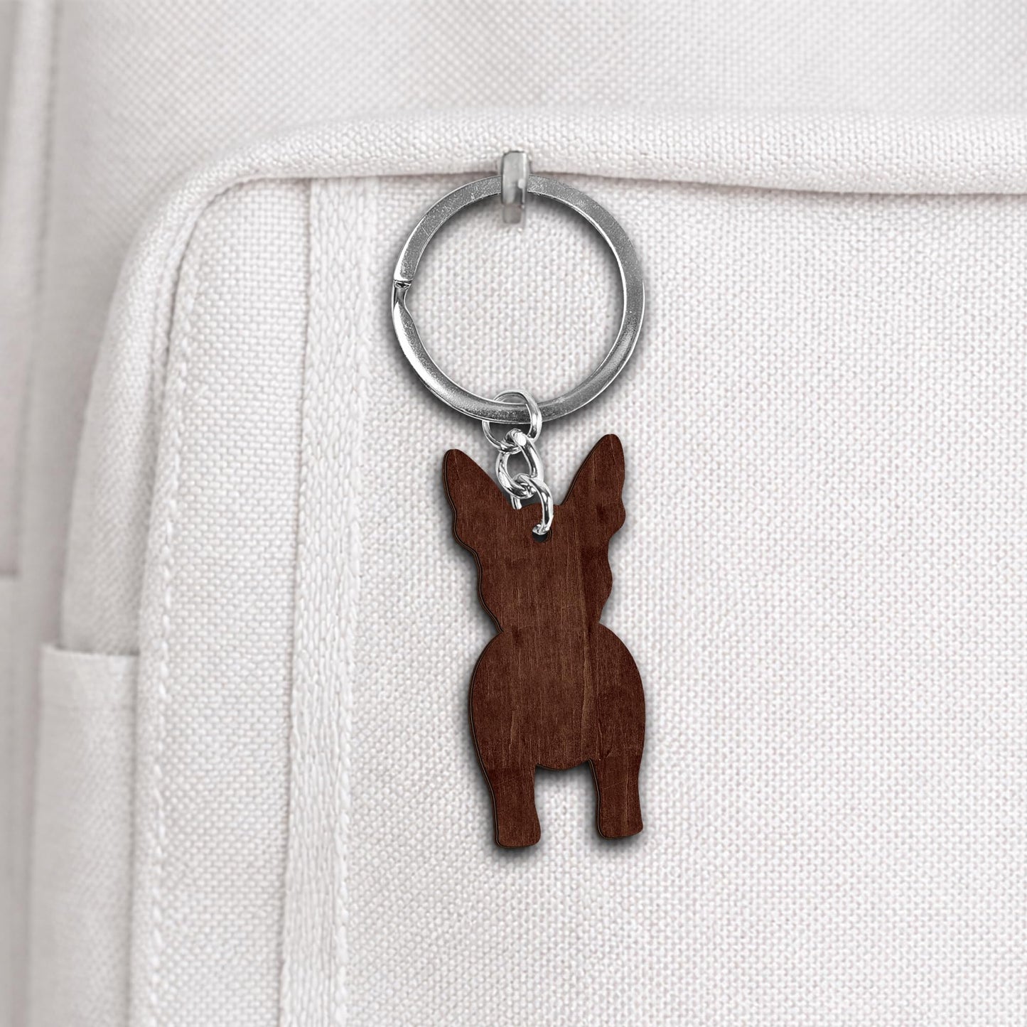 Boston Terrier Dog Leash Holder Wall Mount with Scrabble Letters, Wooden Dog Hook Organizer, Pet Collar and Harness Holder, Key and Leash Rack for Entryway, Gift for Pet Lovers, Home Decor PF297-15
