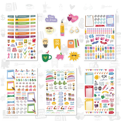 Planner Stickers - Productivity Stickers Set for Adults, Children, Teachers and Students| Perfect for Work and Personal Calendar