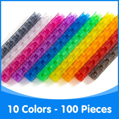Odoorgames Translucent Linking Cubes – Engaging Math Toy, Light Table Manipulatives, Math Blocks for Early Learning and Creative Play