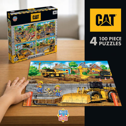 MasterPieces – Jigsaw Puzzle Set for Kids 6+ Years, 4-Pack of 100 Pieces, Educational and Fun Game, Caterpillar Collection, Gift Idea for Children, 8" x 10