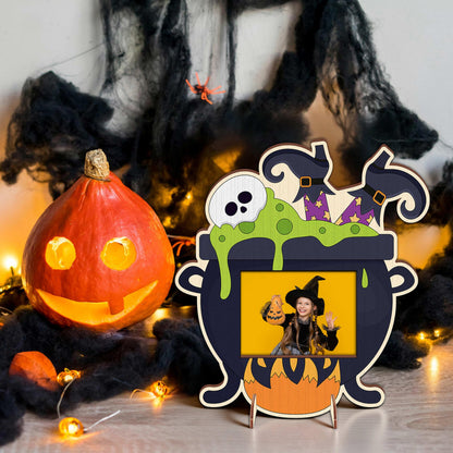 Moon Boat 18PCS Halloween Crafts for Kids Picture Frame Kit DIY Wooden Crafts Painting Your Own Hallowmas Activities Party Supplies