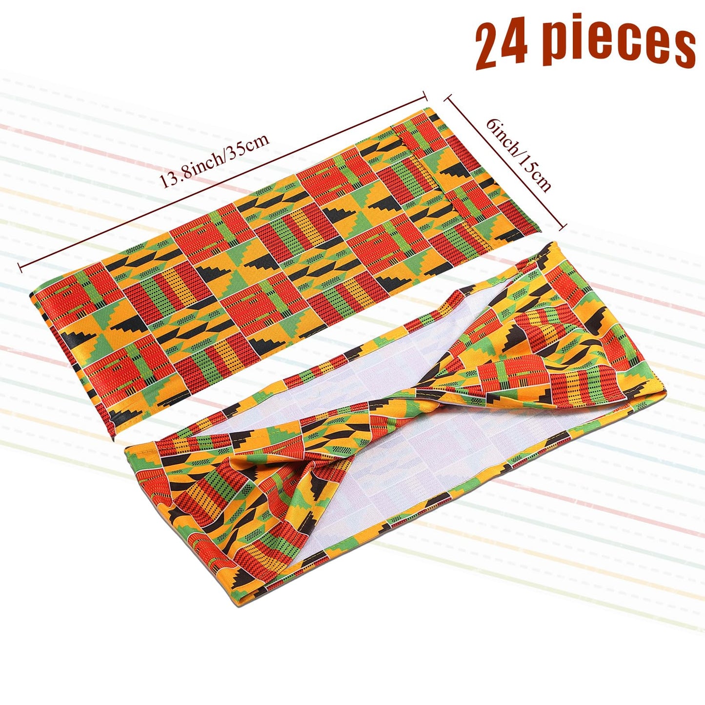Newwiee 24 Pcs African Kente Chair Sashes Spandex African Kente Chair Covers Animal Print Elastic Chairs Sashes Bow Polyester Bands Ties Without Buckle for Animal Safari Theme Party Birthday Decor