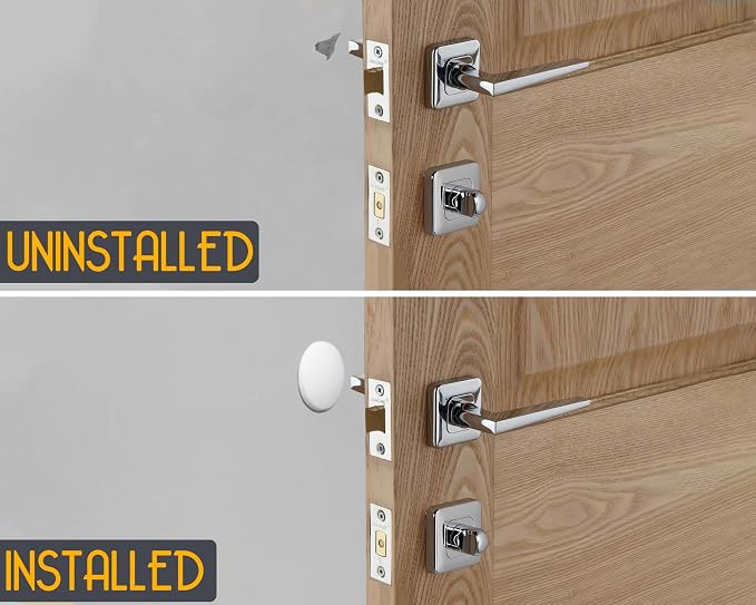 Door Stoppers - Medium 2" (12 Pack) - Door Stoppers for Wall with Strong Back Adhesive - Quiet and Shock Absorbent Silicone Wall Protectors from Door Knobs - Protects Every Surface - White
