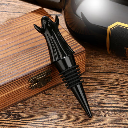 MR.BARWARE Ghost Wine Stopper – Spooky Gift for Men Women, Black Ghost-Shaped Bar Accessory with Gift Bag, Perfect for Halloween Birthday Fathers Day Christmas