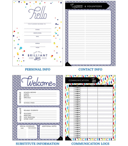 Carson Dellosa Sparkle and Shine Teacher Planner 2026-2027, Undated Holographic 8" x 11" Lesson Plan Book, Stickers, Class Schedule, Weekly Calendar School Supplies, Homeschool, Classroom Must Haves