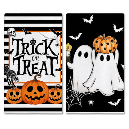 Hexagram Halloween Kitchen Towels, Black Halloween Hand Towels for Bathroom
