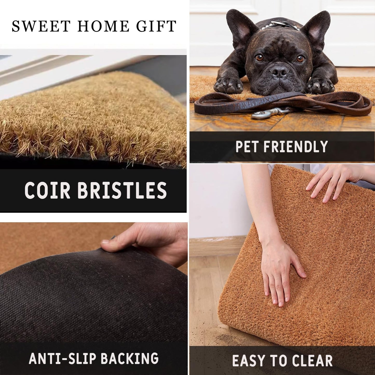 Go Away Go On Now Git Doormat 30x17 Inch Front Mat Funny Halloween Coir Doormat Outdoors Indoor Washable Cute Holiday Welcome Mats for Entryway with Rubber Backing Home Decor Prank Gift